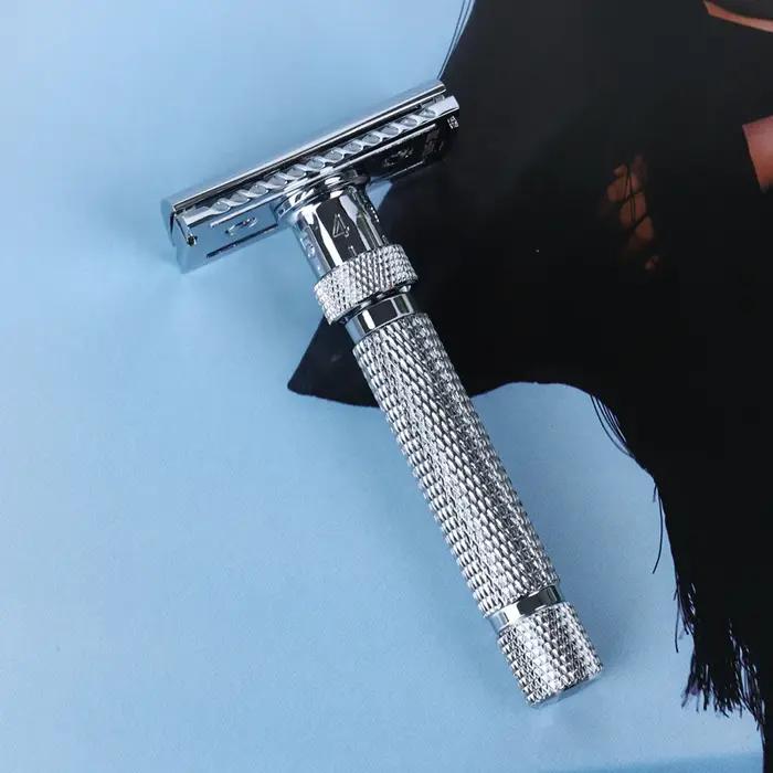 Yaqi – rasoir de sécurité pour hommes, ajustable, coupe finale, couleur chromée
