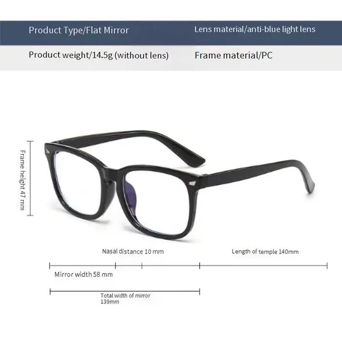 Lunettes à lentilles transparentes carrées minimalistes, barrière de lumière bleue, adaptées à un us