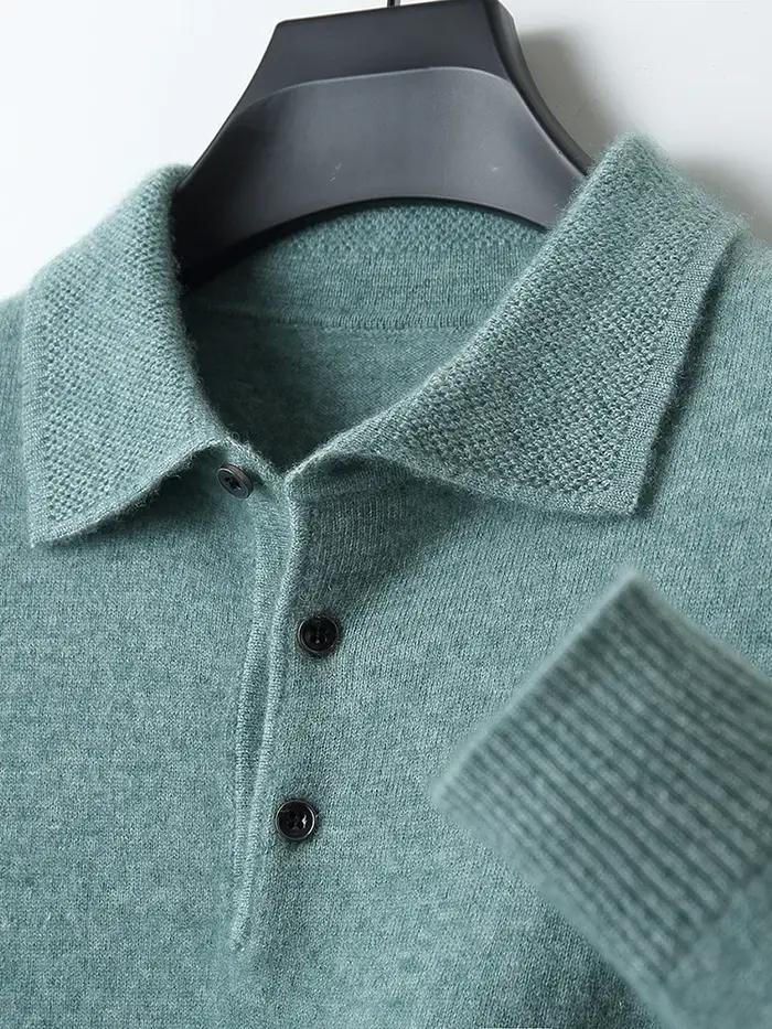Mode automne hiver nouveau pull en cachemire hommes 100% laine mérinos pull décontracté ample POLO t