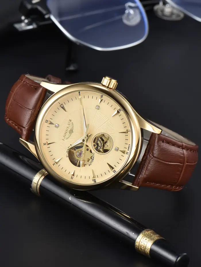 LONGLUX montre automatique style élégant en gros montres mécaniques squelette rome étanche montre po