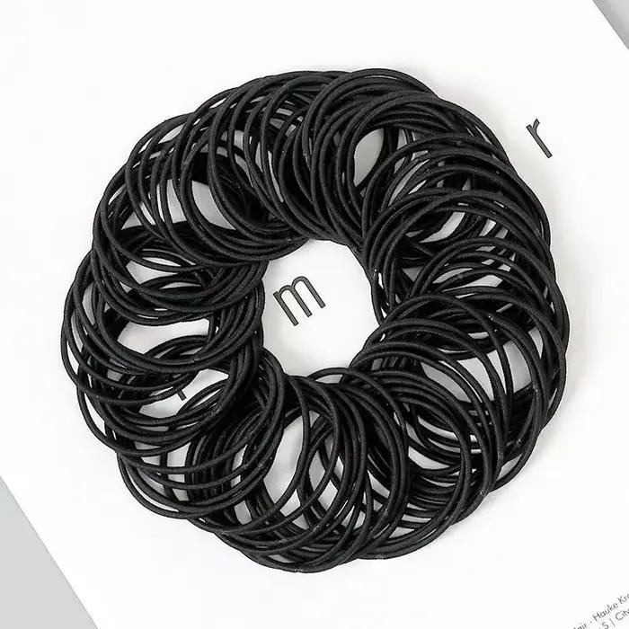 100 pièces/ensemble femmes 3.5CM bandes de cheveux élastiques en Nylon de base queue de cheval cheve