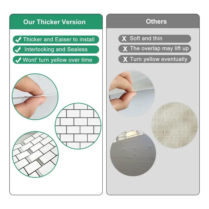 Autocollants muraux de métro, papier peint en brique 3d en vinyle, pour salle de bains et cuisine, a