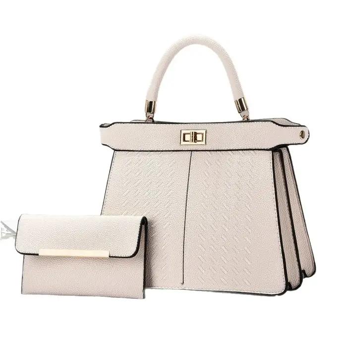 Sac à main en métal tendance pour femmes, sac mère-fille de couleur unie, sac bandoulière polyvalent
