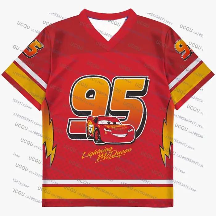 T-shirt Sportif Été 2026 Les Voitures Lightning McQueen N°95 Homme Femme Imprimé 3D Séchage Rapide O