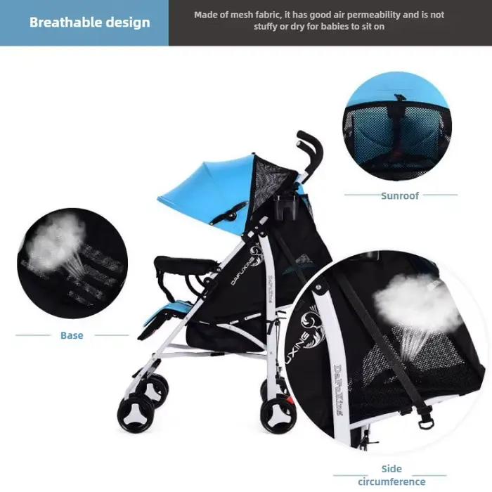 Poussette bébé Portable pliable, peut s'asseoir ou s'allonger, poussette universelle antichoc pour toutes les saisons