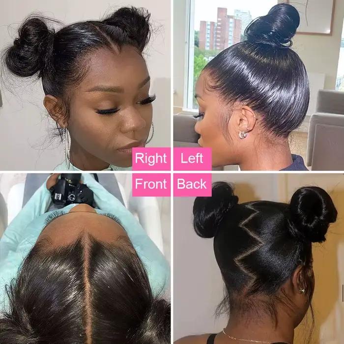 Perruque Lace Front Wig 360 naturelle lisse, cheveux humains, 13x4 13x6 30 32 34 pouces 4x4, HD