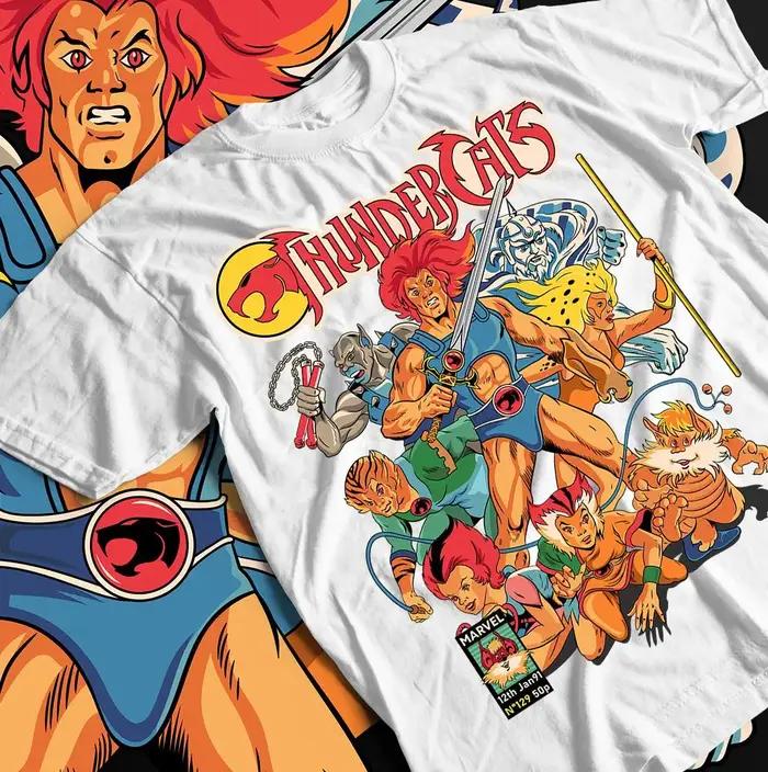 Cadeau d'anime ThunderCats, chemise d'anime, chemise d'anime, T-shirt à motif d'anime, haut ample en