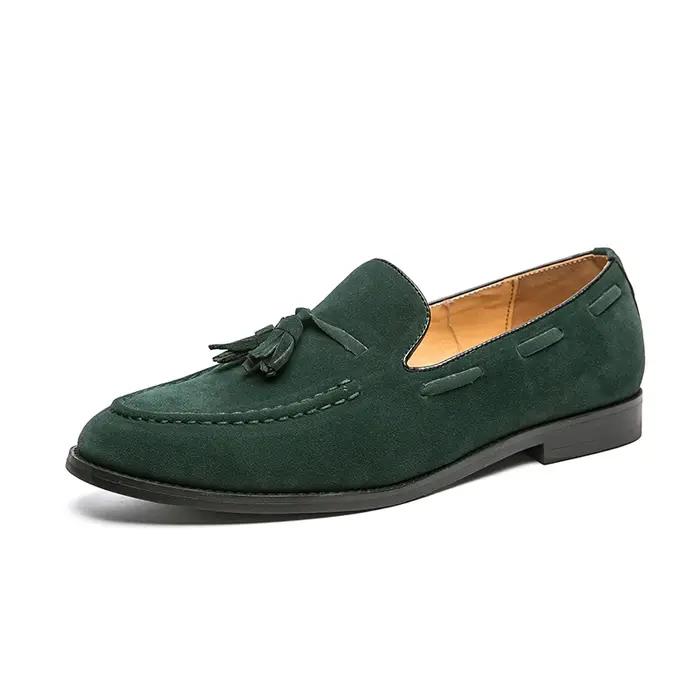 Mocassins d'été en daim à pampilles pour hommes, style italien 2026, souples et de haute qualité, ch