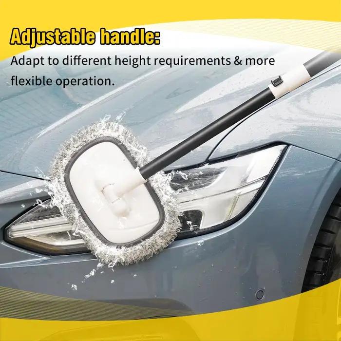 Brosse de nettoyage de voiture courbée à 15 degrés, brosse de lavage de voiture, balai télescopique