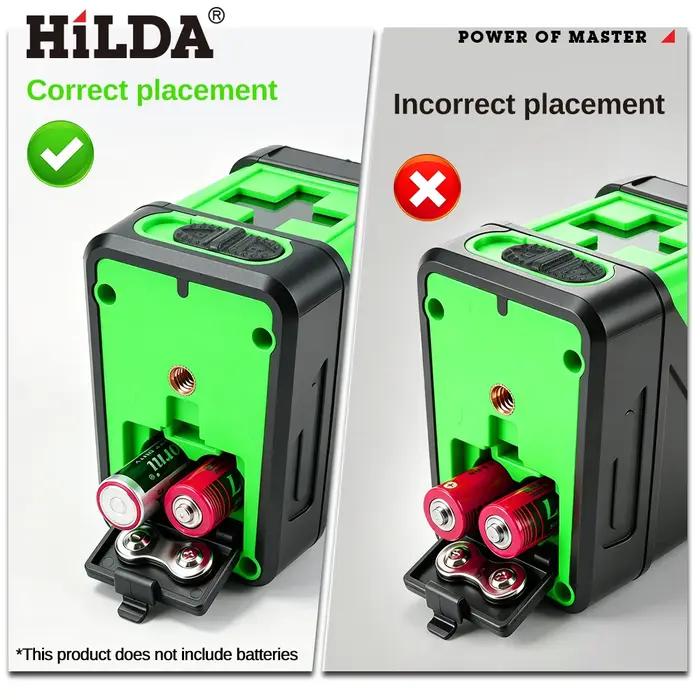 HILDA 2 Lignes Niveau Laser Auto Nivellement Vert Poutres