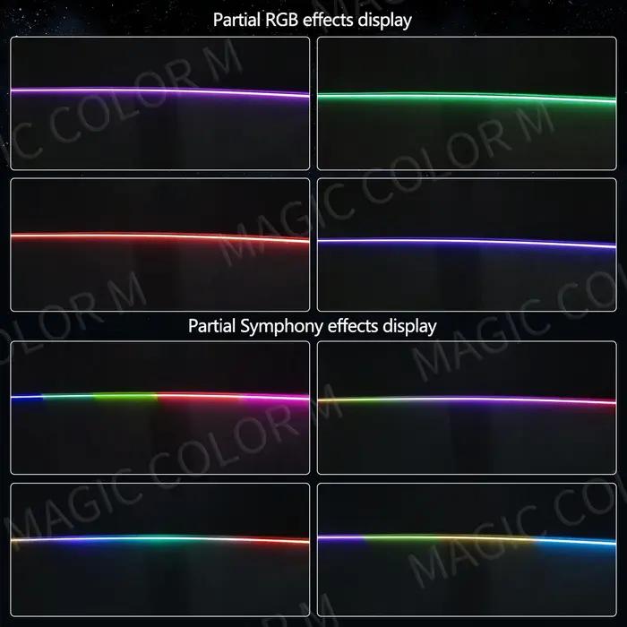 Lumières d'ambiance pour toit ouvrant de voiture, 140cm, 55.12 pouces, lucarne LED Symphony RGB, ban