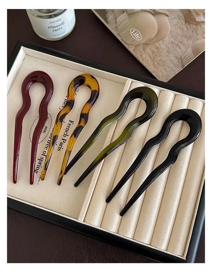 Pince à cheveux en acétate vintage pour femmes et filles, pince à cheveux papillon doux, barrettes e