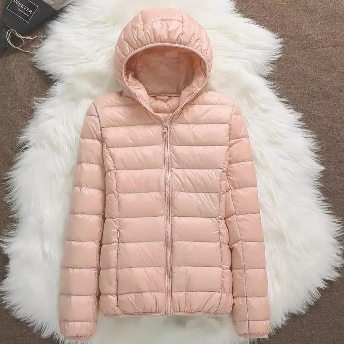 Doudounes à capuche ultralégères pour femmes, 2023 duvet de canard blanc, parkas pliables décontract