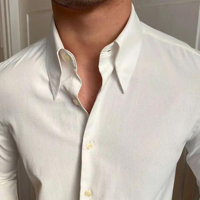Printemps loisirs britannique affaires chemise Design britannique hommes col Cuba mince solide chemi