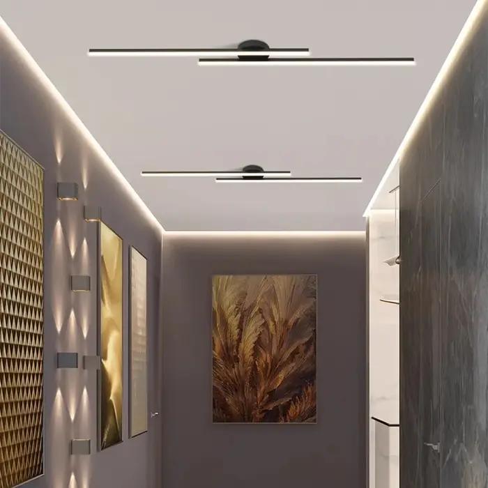 Long plafonnier LED en aluminium Design créatif moderne plafonnier luminaire intérieur couloir balco