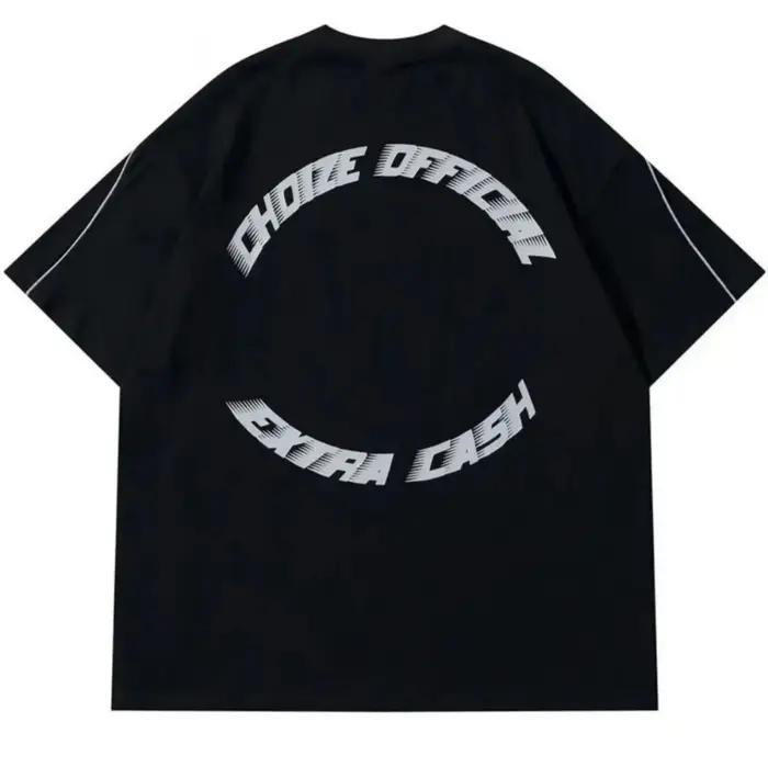 T-shirt col rond pour hommes, respirant et confortable, avec lettres imprimées, haut de photographie