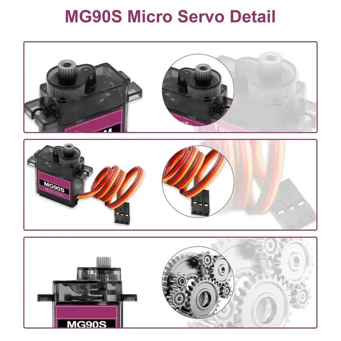 Servo tout engrenage métallique 9g pour hélicoptère avion bateau voiture RC robot mouvements 180 degrés polyvalent