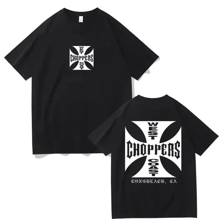 T-shirt d'été à la mode pour femmes et hommes, en coton, imprimé West Coast Choppers, décontracté, à