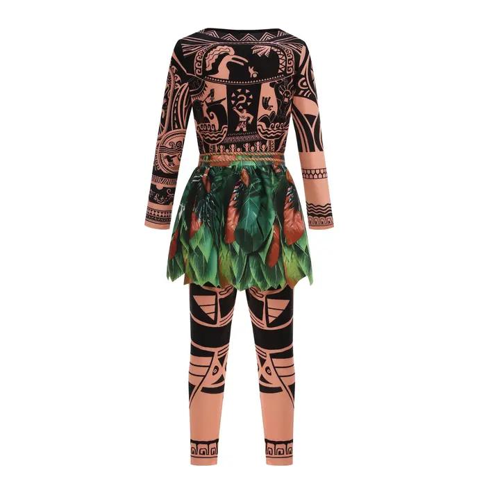 Moana film personnages de dessins animés Maui enfants garçons Costume Maui tatouage haut + pantalon