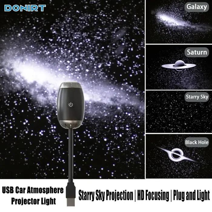 Projecteur d'ambiance de voiture USB, lumière d'ambiance intérieure de voiture, lumière d'étoile éto