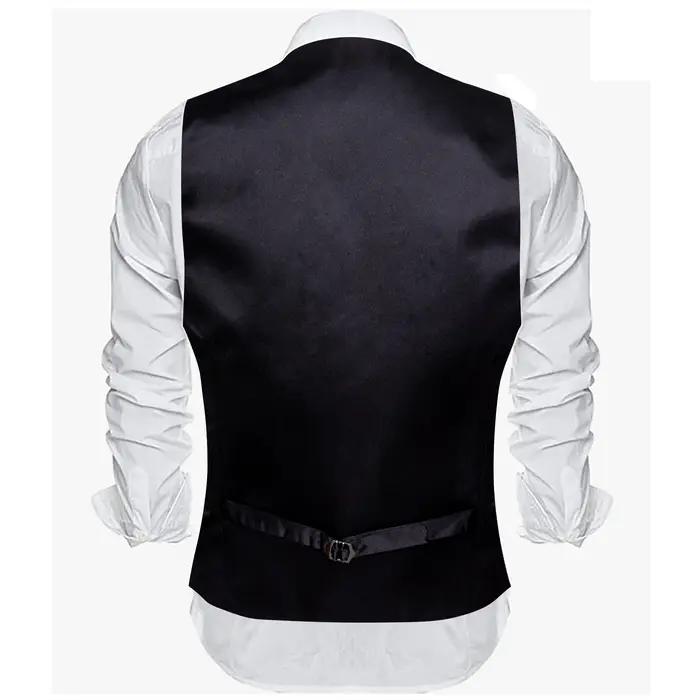 Ensemble gilet et cravate pour homme à motif cachemire – Gilet formel avec pochette de poche, idéal