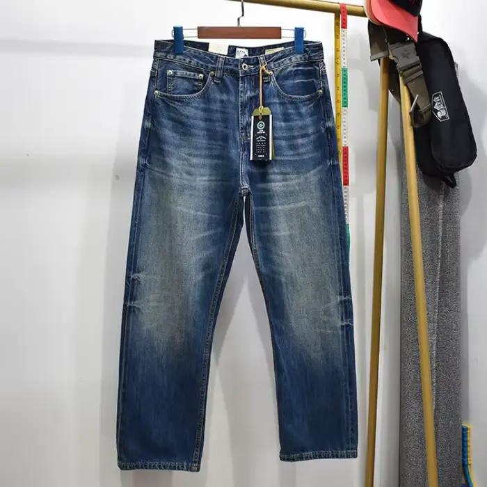 Jean en denim selvedge lavé 100 % coton 12,5 oz pour homme – Collection Printemps-Été 2026 – Style r