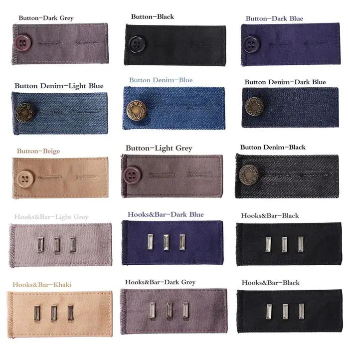 Ceinture d'extension de pantalon unisexe, pantalon serré, jupes en jean, crochets à boutons de mater