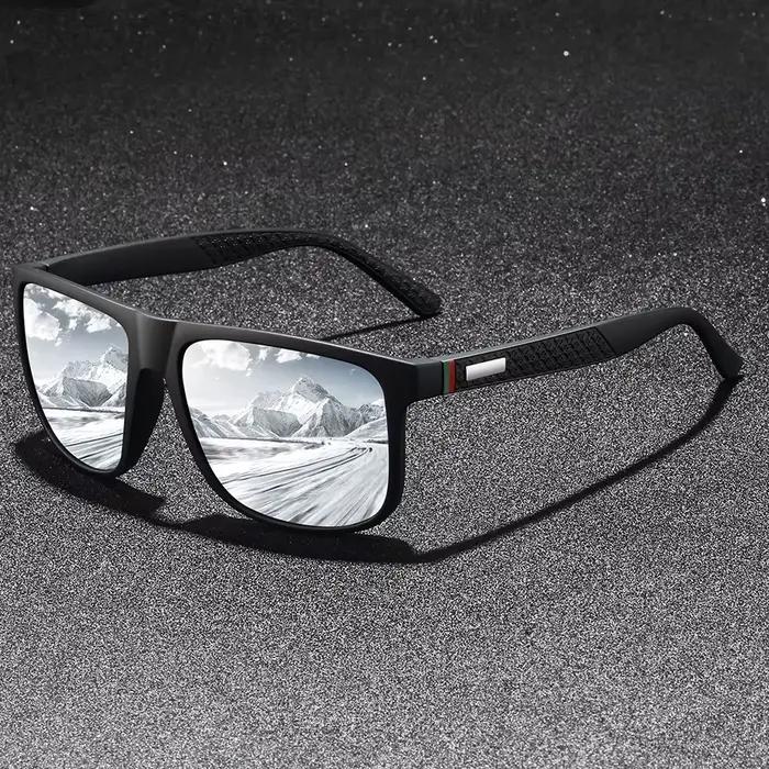 Lunettes de soleil de conduite de plein air tendance, monture carrée populaire, lunettes de soleil c