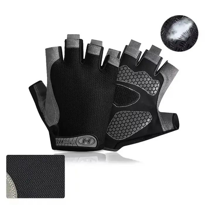 Professionnel salle de sport Fitness respirant anti-dérapant femmes hommes demi doigt été pêche cyclisme gants sans doig