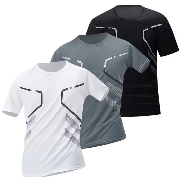 1/3 pièces hommes quatre saisons imprimé à manches courtes sport Fitness séchage rapide confortable