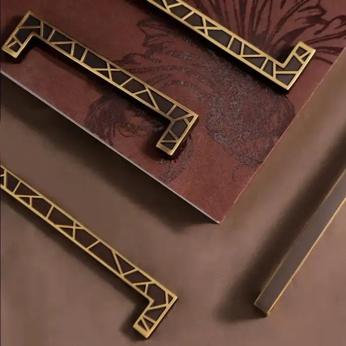 Poignée de porte en laiton rétro pour chambre armoire cuisine bouton unique style café français élégance intemporelle