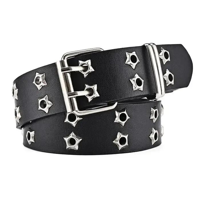 Ceinture femme grande taille Double trou hommes ceinture Punk Hip Hop Rock Style sous-culture Y2K ce