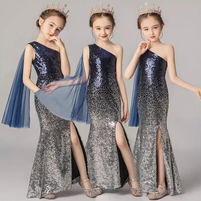 Robe de Princesse Rouge à Paillettes pour Filles 2026 – Tenue de Soirée pour Enfants, Robe de Cérémo