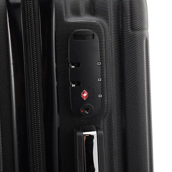 Ensembles de bagages Rosahqnda 3 pièces avec serrure TSA, valise noire en ABS, valise trolley rigide