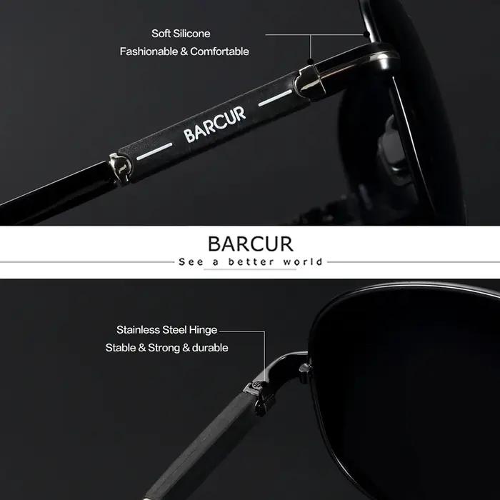 Lunettes De soleil polarisées pour hommes BARCUR lunettes De soleil pilotes pour hommes accessoires