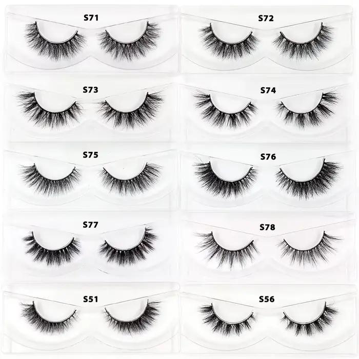 LEHUAMAO10/100 paires de cils de vison en gros doux moelleux court faux cils extension de cils natur