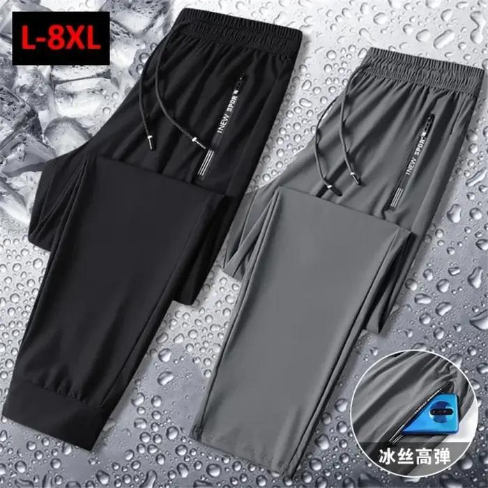 Pantalon de survêtement décontracté pour homme, grande taille 7XL 8XL, été, noir, gris