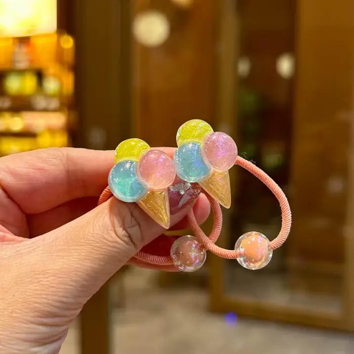 Jolies bandes élastiques arc-en-ciel pour filles, accessoires pour cheveux pour enfants, vêtements d