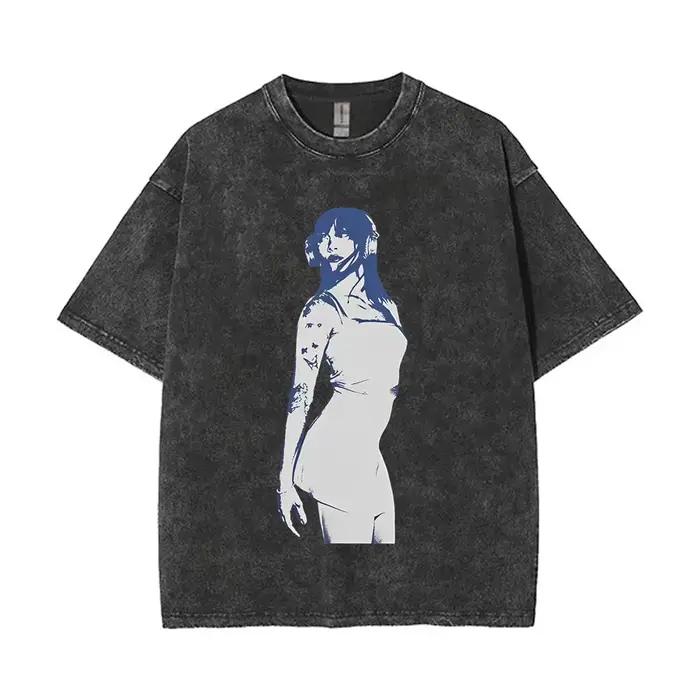 Lavé Vintage chanteur Aitana graphique T-shirt CUARTO bleu impression T-shirts hommes femmes mode Po