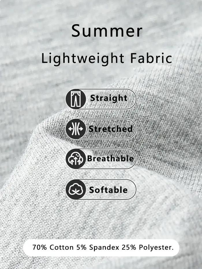 Pantalon de sport d'été pour homme en coton léger, coupe droite, gris, coupe ample, pour jogging, dé