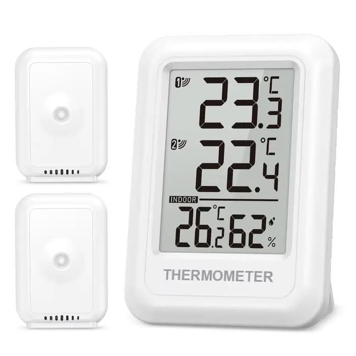ORIA Thermomètre extérieur Hygromètre intérieur sans fil Thermomètre d'ambiance numérique avec 2 cap