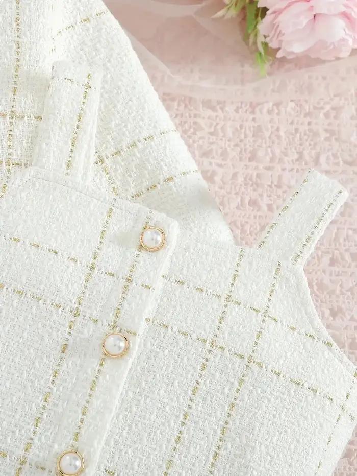 Ensemble de vêtements d'automne/hiver pour filles, veste à manches longues + robe à bretelles pour f