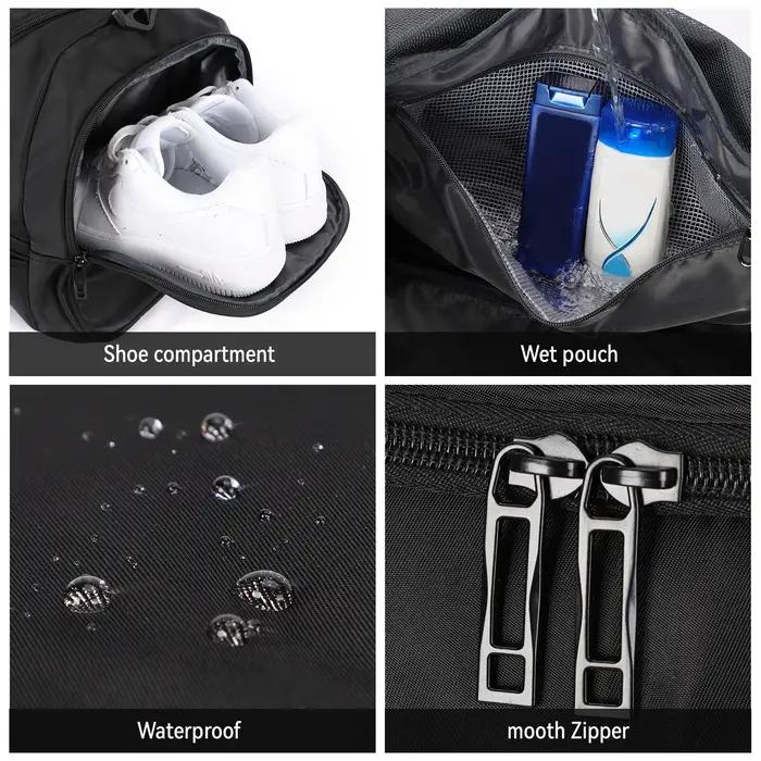 Sac de sport sac polochon de voyage avec poche humide et compartiment à chaussures pour hommes femme