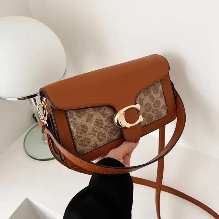 Sac à langer femme 2026 nouvelle mode, petit sac carré imprimé, design contrastant, sac bandoulière