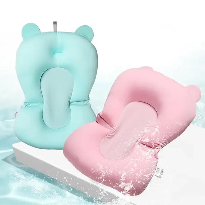 Tapis de soutien de siège de bain pour bébé, coussin de baignoire pliable et chaise pour nouveau-né, oreiller de baignoire pour bébé, antidérapant, doux et confortable, coussin corporel