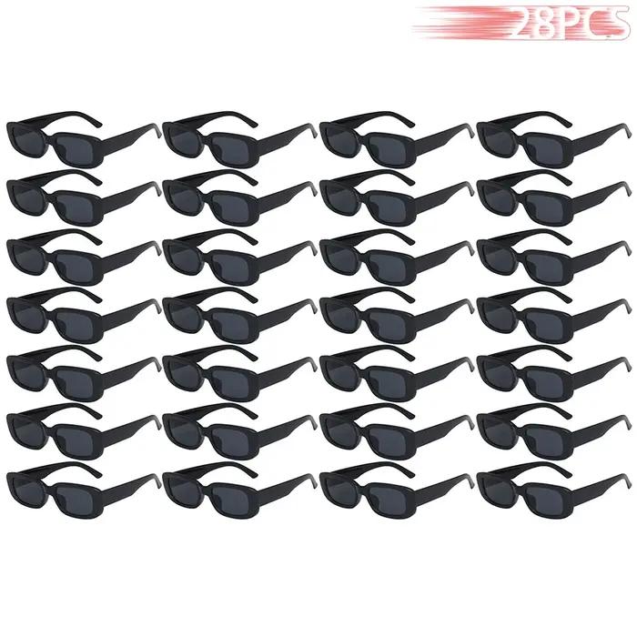 28 pièces petit modèle rectangulaire lunettes de soleil pour femmes Vintage marque concepteur carré