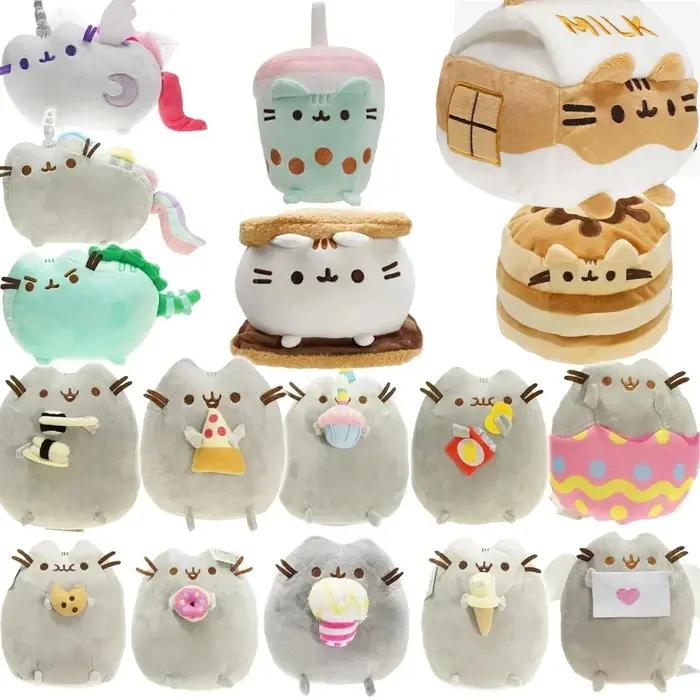 Peluche de chat simulé, jouet en peluche, chat d'anime, décoration douce pour la maison, décoration