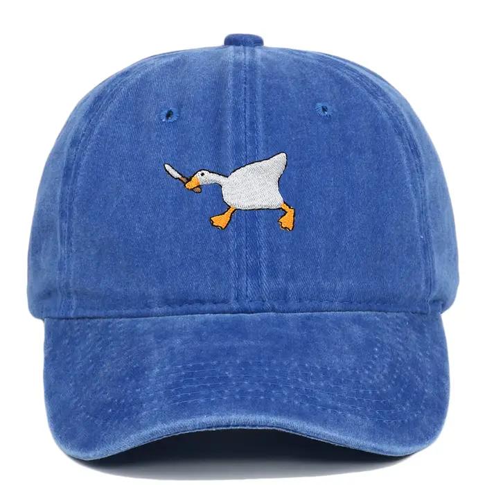 Casquette de baseball brodée avec motif d'oie pour hommes et femmes, casquette en bec de canard de s