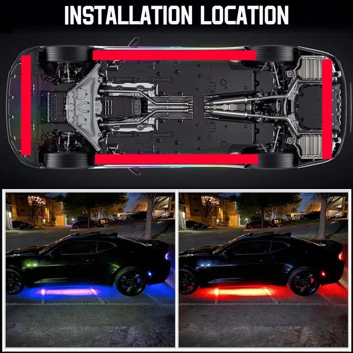 Bande lumineuse LED Flexible pour voiture, contrôle à distance/APP, néon RGB, atmosphère ambiante, l