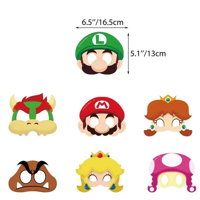 Ensemble de masque Mario pour décoration de fête, accessoires sympas, ornement préféré pour garçons